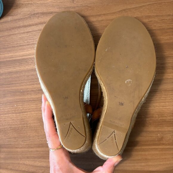 Prada Espadrille Wedge Sandals, Tan/Brown, Size 38.5 (US 8.5) - Picture 7 of 9